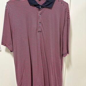 Navy and Red Striped Polo Shirt